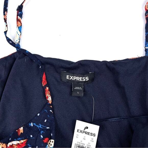 NWT $70 Express Floral Tiered Trapeze Babydoll Dress - Picture 6 of 6